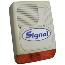 SIGNAL PS-128 7 hang&uacute; 7 hang&uacute; k&uuml;lt&eacute;ri hang-f&eacute;nyjelző szabot&aacute;zsv&eacute;dett f&eacute;mh&aacute;zban, akkut ig&eacute;nyel, 128dB.