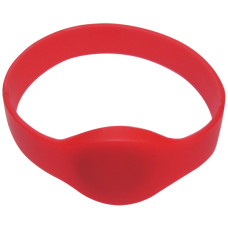 SOYAL AM Wristband No.2 13.56 MHz piros Proximity szilikon kark&ouml;tő,ov&aacute;lis &oacute;ra, v&iacute;z&aacute;ll&oacute;, F08, 13.56 MHz, 65mm, piros.