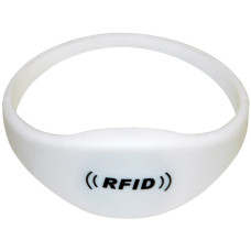 SOYAL AM Wristband No.3 13.56 MHz feh&eacute;r Proximity szilikon kark&ouml;tő, ov&aacute;lis, v&iacute;z&aacute;ll&oacute;, F08, 13.56MHz, 62mm, feh&eacute;r.
