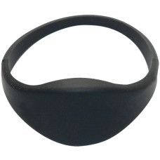 SOYAL AM Wristband No.3 13.56 MHz fekete Proximity szilikon kark&ouml;tő, ov&aacute;lis, v&iacute;z&aacute;ll&oacute;, F08, 13.56MHz, 62mm, fekete.