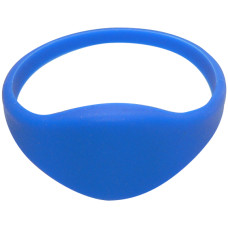 SOYAL AM Wristband No.3 13.56 MHz kék Proximity szilikon karkötő, ovális, vízálló, F08, 13.56MHz, 62mm, kék.