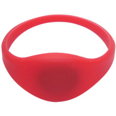 SOYAL AM Wristband No.3 13.56 MHz piros Proximity szilikon karkötő, ovális, vízálló, F08, 13.56MHz, 62mm, piros.