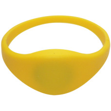SOYAL AM Wristband No.3 13.56 MHz sárga Proximity szilikon karkötő, ovális, vízálló, F08, 13.56MHz, 62mm, sárga.