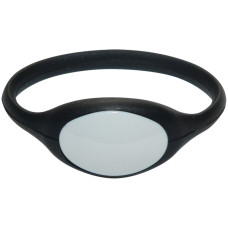 SOYAL AM Wristband No.5 13.56 MHz fekete Proximity szilikon kark&ouml;tő, ov&aacute;lis, v&iacute;z&aacute;ll&oacute;, F08, 13.56MHz, fekete/feh&eacute;r.