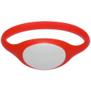 SOYAL AM Wristband No.5 13.56 MHz piros Proximity szilikon karkötő, ovális, vízálló, F08, 13.56MHz, piros/fehér.