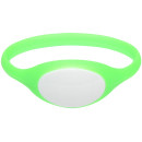 SOYAL AM Wristband No.5 13.56 MHz zöld Proximity szilikon karkötő, ovális, vízálló, F08, 13.56MHz, zöld/fehér.