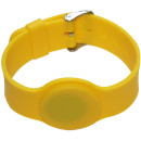 SOYAL AM Wristband No.6 125 kHz sárga Proximity szilikon karkötő, óra, csatos, állítható szíj, vízálló, TK4100, 125kHz, sárga.