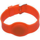 SOYAL AM Wristband No.6 13.56 MHz narancs Proximity szilikon karkötő, óra, csatos, állítható szíj, vízálló, F08, 13.56MHz, narancs.