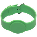 SOYAL AM Wristband No.6 13.56 MHz zöld Proximity szilikon karkötő, óra, csatos, állítható szíj, vízálló, F08, 13.56MHz, zöld.