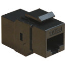 Toldó, bepattintható CAT.5.ös Cat.5e toldó, bepattintható RJ45-ös, fix/lengő, keystone, fekete. Toldó, bepattintható CAT.5.ös Cat.5e toldó, bepattintható RJ45-ös, fix/lengő, keystone, fekete.