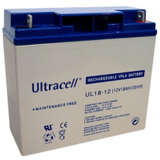 ULTRACELL 12V 18 Ah 12V, 18Ah, zselés, ólom akkumulátor, gondozásmentes, 181.5x77x167.5mm, 5.32kg.