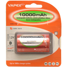 VAPEX 1VTE10000D D méretű, NiMH góliát akkumulátor, 1.2V, 10000mAh. VAPEX 1VTE10000D D méretű, NiMH góliát akkumulátor, 1.2V, 10000mAh.