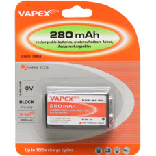 VAPEX 1VTE280PP3 PP3 méretű, NiMH akkumulátor, 9V, 280mAh.