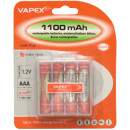 VAPEX 4VTE1100AAA 4db AAA méretű, NiMH mini ceruza akkumulátor, 1.2V, 1100mAh, akkutartó. VAPEX 4VTE1100AAA 4db AAA méretű, NiMH mini ceruza akkumulátor, 1.2V, 1100mAh, akkutartó.