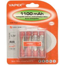 VAPEX 4VTE1100AAA 4db AAA m&eacute;retű, NiMH mini ceruza akkumul&aacute;tor, 1.2V, 1100mAh, akkutart&oacute;.