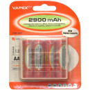 VAPEX 4VTE2900AA 4 db AA méretű, NiMH ceruza akkumulátor, 1.2V, 2900mAh, akkutartó. VAPEX 4VTE2900AA 4 db AA méretű, NiMH ceruza akkumulátor, 1.2V, 2900mAh, akkutartó.
