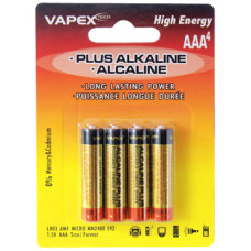 VAPEX AAA PLUS Alkaline 4 db 4 db AAA méretű, mikroceruza, tartóselem, 1,5V. VAPEX AAA PLUS Alkaline 4 db 4 db AAA méretű, mikroceruza, tartóselem, 1,5V.