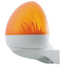 VDS WHITE 230 Fix lámpa kapuvezérlésekhez, narancssárga búra, fehér konzol, 230VAC.