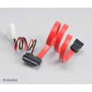 Akasa Sata slimline kombo kábel adat+táp Akasa Sata slimline kombo kábel adat+táp