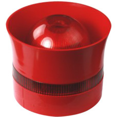 Piros beltéri hang- és fényjelző, 24Vdc, tűzjelző központhoz, 110 dB. Piros beltéri hang- és fényjelző, 24Vdc, tűzjelző központhoz, 110 dB.