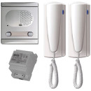 2 lakáskészülék, moduláris kültériegység, tápegység, névtáblával, 4+n vezetékes