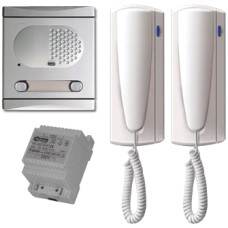 2 lakáskészülék, moduláris kültériegység, tápegység, névtáblával, 4+n vezetékes 2 lakáskészülék, moduláris kültériegység, tápegység, névtáblával, 4+n vezetékes