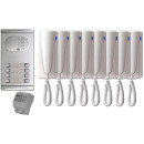 8 lakáskészülék,  moduláris kültériegység, tápegység, névtáblával, 4+n vezetékes