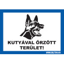 KUTYÁVAL ÖRZÖTT TERÜLET!, A5 matrica.