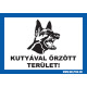 KUTYÁVAL ÖRZÖTT TERÜLET!, A4 matrica üvegre. KUTYÁVAL ÖRZÖTT TERÜLET!, A4 matrica üvegre.