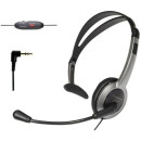 Kezelői fejhallgató és mikrofon vezetékes és DECT telefonokhoz, hangerő szabályzó,némítás KX-TCA430