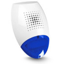 SATEL kültéri piezo hang- fényjelző, kék színű.