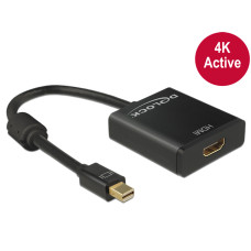 DELOCK Átalakító mini Displayport 1.2 male to HDMI female 4K aktív, fekete DELOCK Átalakító mini Displayport 1.2 male to HDMI female 4K aktív, fekete