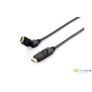 Equip 119362 HDMI kábel 1.4 apa/apa, aranyozott, 2m, forgatható csatlakozókkal Equip 119362 HDMI kábel 1.4 apa/apa, aranyozott, 2m, forgatható csatlakozókkal