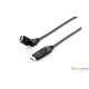 Equip 119362 HDMI kábel 1.4 apa/apa, aranyozott, 2m, forgatható csatlakozókkal Equip 119362 HDMI kábel 1.4 apa/apa, aranyozott, 2m, forgatható csatlakozókkal