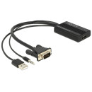 Delock VGA USB Jack 3,5mm - HDMI M/F adapter 0.25m Delock VGA USB Jack 3,5mm - HDMI M/F adapter 0.25m