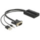 Delock VGA USB Jack 3,5mm - HDMI M/F adapter 0.25m Delock VGA USB Jack 3,5mm - HDMI M/F adapter 0.25m