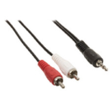 Valueline Jack sztere&oacute; hang adapterk&aacute;bel 3,5 mm-es dugasz &ndash; 2x RCA dugasz, 2,00 m, fekete