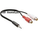 Valueline Jack sztereó hang adapterkábel, 3,5 mm-es dugasz – 2x RCA aljzat, 0,20 m, fekete Valueline Jack sztereó hang adapterkábel, 3,5 mm-es dugasz – 2x RCA aljzat, 0,20 m, fekete