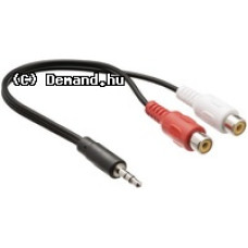 Valueline Jack sztereó hang adapterkábel, 3,5 mm-es dugasz – 2x RCA aljzat, 0,20 m, fekete Valueline Jack sztereó hang adapterkábel, 3,5 mm-es dugasz – 2x RCA aljzat, 0,20 m, fekete