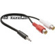 Valueline Jack sztereó hang adapterkábel, 3,5 mm-es dugasz – 2x RCA aljzat, 0,20 m, fekete Valueline Jack sztereó hang adapterkábel, 3,5 mm-es dugasz – 2x RCA aljzat, 0,20 m, fekete