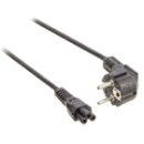 Valueline Hálózati tápkábel: földelt könyökcsatlakozós dugó – IEC-320-C5, 5,00 m, fekete