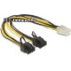 Delock PCI-E Power 6pin - 2db PCI-E Power 8pin F/M tápkábel 0.3m Delock PCI-E Power 6pin - 2db PCI-E Power 8pin F/M tápkábel 0.3m