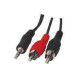 JACK - RCA Audio kábel 1.5m, 3.5mm jack apa - 2xRCA