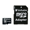 VERBATIM Memóriakártya, Micro SDHC, 16GB, Class 10, adaterrel, VERBATIM