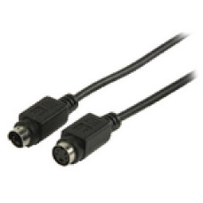 Valueline S-Video hosszabb&iacute;t&oacute;k&aacute;bel, S-Video dugasz - S-Video aljzat, 2,00 m, fekete