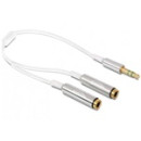 Delock Jack stereo 3,5mm - 2 Jack stereo 3,5mm M/F adatkábel 0.25m fehér