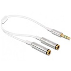 Delock Jack stereo 3,5mm - 2 Jack stereo 3,5mm M/F adatkábel 0.25m fehér Delock Jack stereo 3,5mm - 2 Jack stereo 3,5mm M/F adatkábel 0.25m fehér