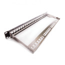 KE-LINE Patch panel 1U, fekete, üres, 24 db keystone jack számára KEP-EMPTY-S