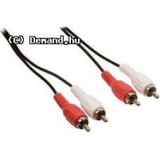 Valueline Sztere&oacute; RCA hangk&aacute;bel, 2x RCA dugasz &ndash; 2x RCA dugasz, 3,00 m, fekete