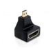 Delock HDMI micro D Ethernet - HDMI M/F adapter 90°-os fekete Delock HDMI micro D Ethernet - HDMI M/F adapter 90°-os fekete